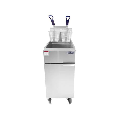 Atosa USA, Inc. ATFS-50-NG 50 lb Natural Gas Floor Deep Fryer (136,000 BTU)