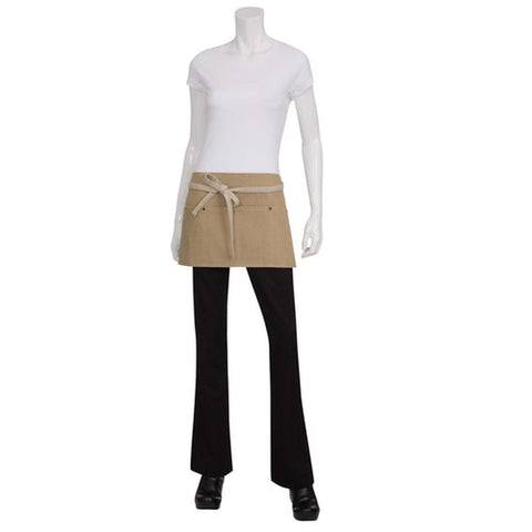 Chef Works AWCD016NAT0 Austin Waist Apron, 12"L x 23"W, Natural