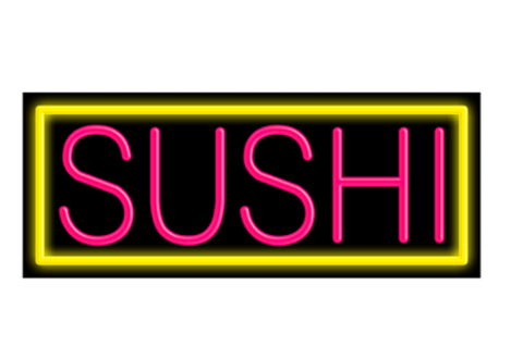 10130 Arter Neon Sign Sushi Red Yellow Border 13x32 - EACH