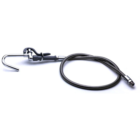 T&S Brass B-0102-A Pot & Glass Filler with Hook Nozzle and 68" Flexible Stainless Steel Hose