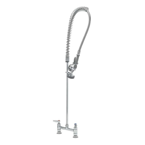 T&S Brass B-0123 EasyInstall Deck Mount Pre-Rinse Unit with 8 inch Centers and 44 inch Hose