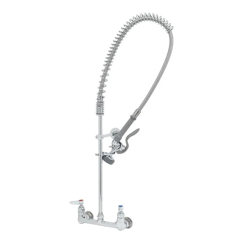 T&S Brass B-0133-B EasyInstall Spring Action Wall Mount Pre-Rinse Faucet with Wall Bracket