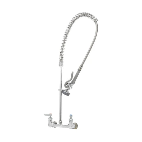 T&S Brass B-0133-CR EasyInstall Pre-Rinse Unit, Spring Action, Wall Mount, 8-Inch Centers