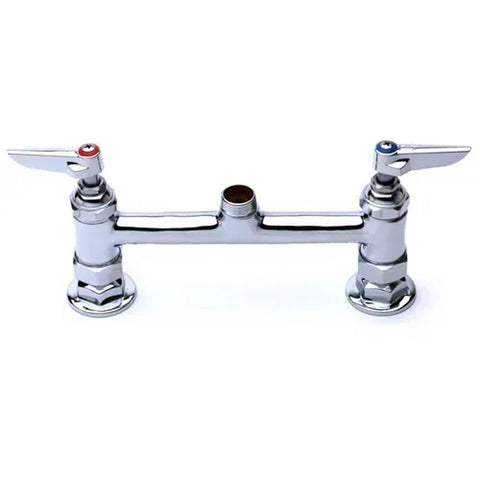 T&S Brass B-0220-CR-LN 8" On-Center Deck Mount Mixing Faucet, Less Nozzle