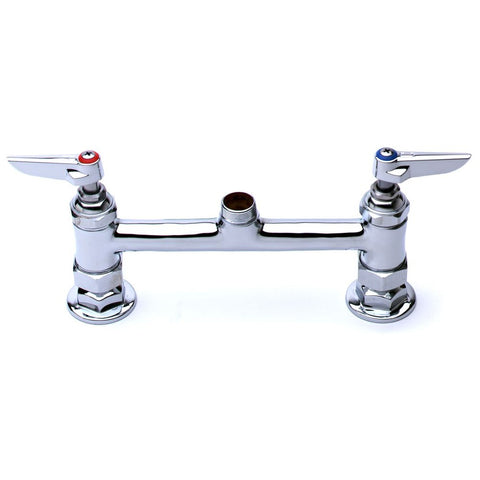 T&S Brass B-0220-LN Deck Mount Swivel Base Mixing Faucet, 8" Centers, No Nozzle