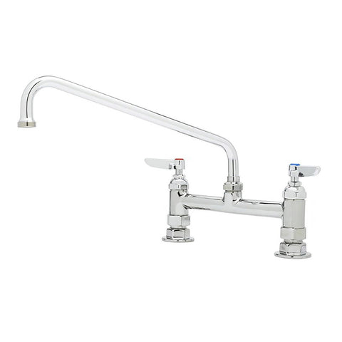 T&S Brass B-0221 Deck Mount Mixing Faucet with 12" Swing Nozzle