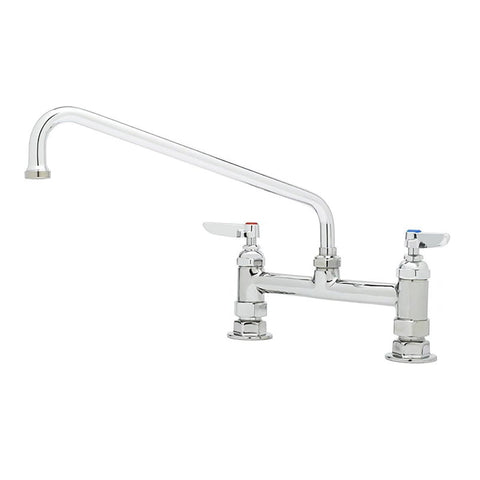 T&S Brass B-0221 Deck Mount Mixing Faucet with 12" Swing Nozzle