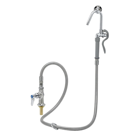 T&S Brass B-0305-102A-CR Single Pantry Base Faucet with 68" Hose and Hook Nozzle