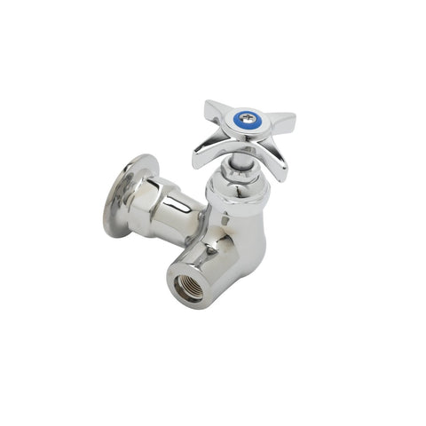 T&S Brass B-0310-LN Single Pantry Swivel Base Wall Mount Faucet, Four-Arm Handle, Less Nozzle