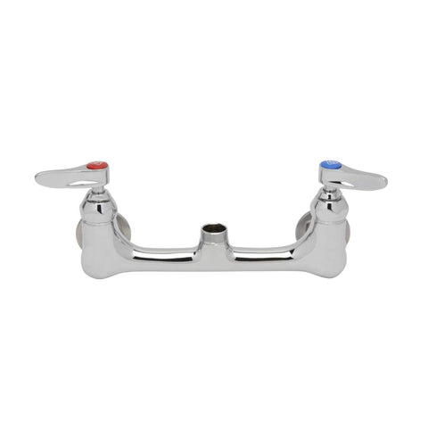 T&S Brass B-0330 Double Pantry Faucet, Wall Mount, 8" Centers, Lever Handles