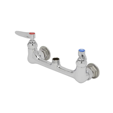 T&S Brass B-0330 Double Pantry Faucet, Wall Mount, 8" Centers, Lever Handles