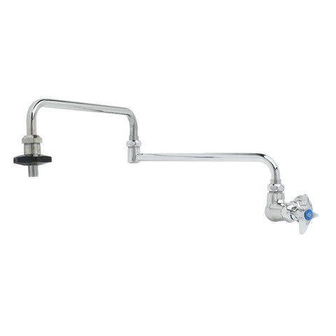 T&S Brass B-0594 Wall Mount Pot Filler Faucet with 24-Inch Double-Joint Nozzle and Insulated On-Off Control
