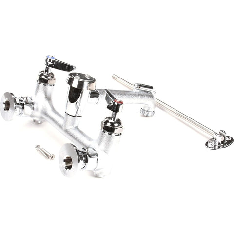 T&S Brass B-0665-CR-BSTR Wall Mount Service Sink Faucet with Cerama Cartridges and Lever Handles