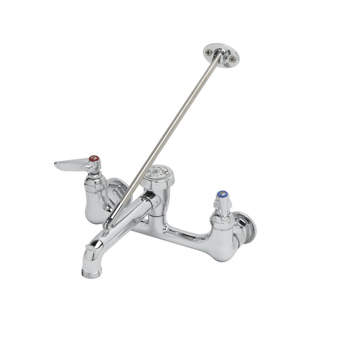 T&S Brass B-0665-POL Wall-Mount Service Sink Faucet, 8-Inch Centers, Polished Chrome