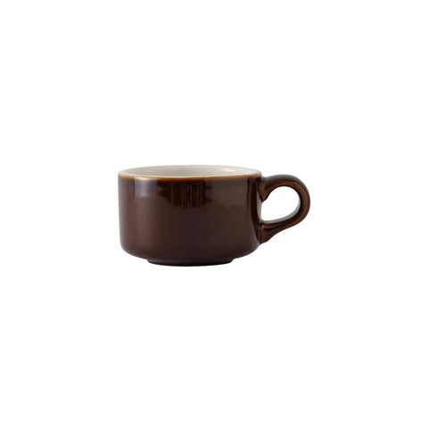 Tuxton China B1M-1204 12 oz. Caramel/Eggshell Vitrified China Soup Mug with Handle