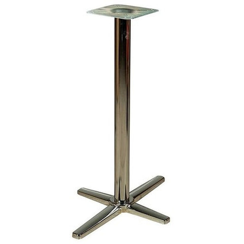 Oak Street Manufacturing B22CHR-BAR Chrome Plated Bar Height Cross Table Base with 22" x 22" Base Spread