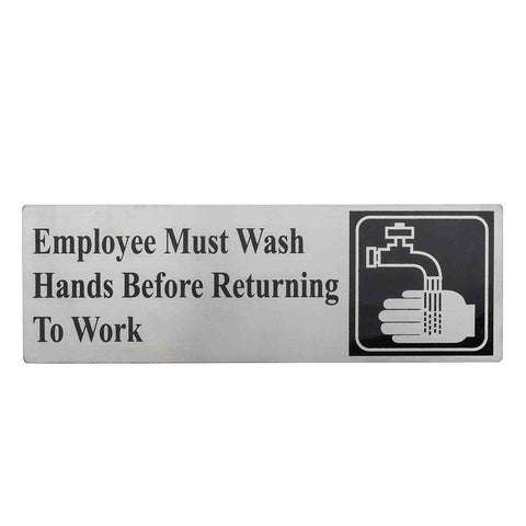 TableCraft Products B22 Hand Washing Compliance Sign, Stainless Steel, 9 x 3 in