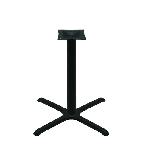 Oak Street Manufacturing B30-STD 30" x 30" Standard Height Steel Cross Table Base, Black