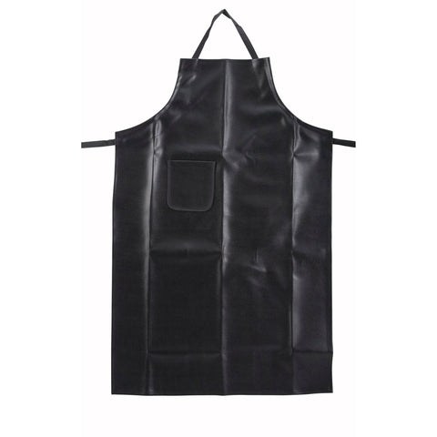 Winco BA-HN Heavy Naugahyde Bib Apron with Pocket, Black