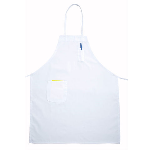 Winco BA-PWH White Bib Apron, 33" x 26\" Poly-Cotton, Signature Chef