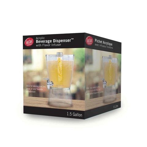 TableCraft Products BAD1500 1.5 Gallon Stackable SAN Beverage Dispenser with Infuser