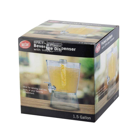 TableCraft Products BAD1500 1.5 Gallon Stackable SAN Beverage Dispenser with Infuser