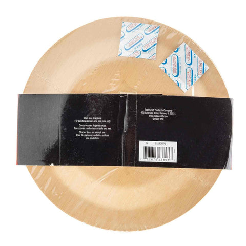 TableCraft Products BAMDRP9 9 in Round Bamboo Disposable Plate, Natural