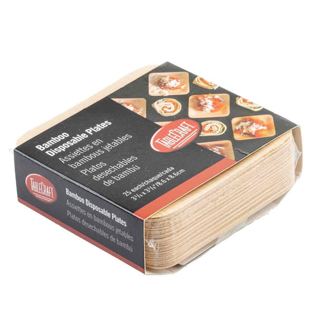 TableCraft Products BAMDSP35 3.5 Inch Square Bamboo Plate