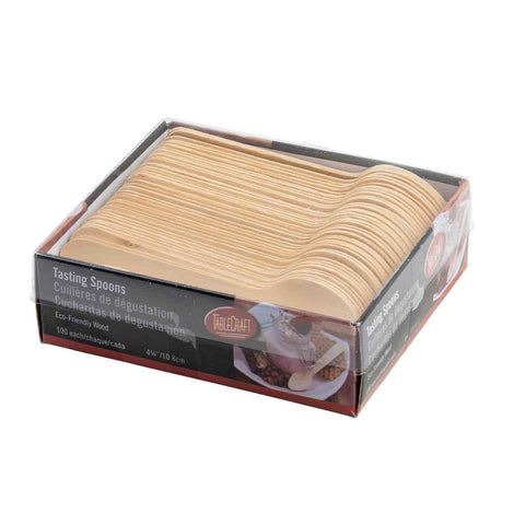 Tablecraft Products BAMSP425 Disposable Pinewood Tasting Spoon