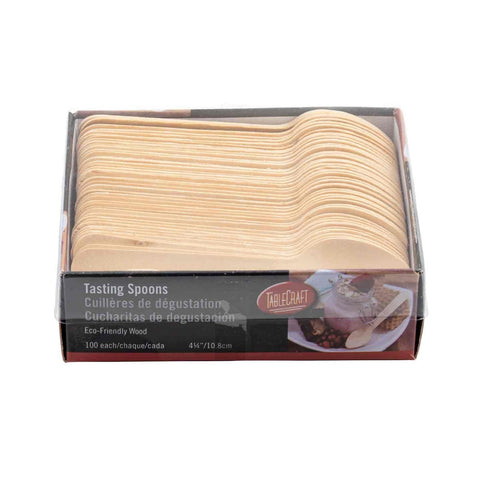 Tablecraft Products BAMSP425 Disposable Pinewood Tasting Spoon