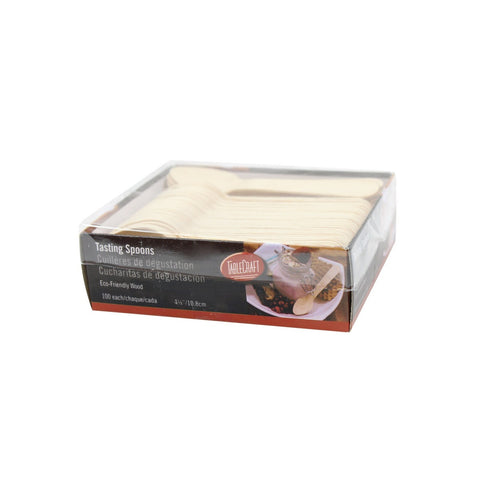 Tablecraft Products BAMSP425 Disposable Pinewood Tasting Spoon
