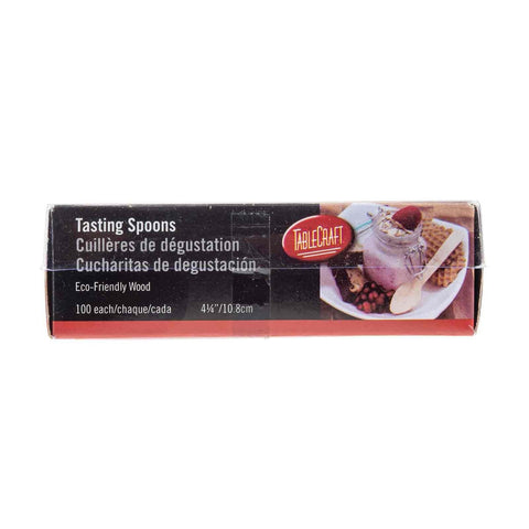 Tablecraft BAMSP425 4-1/4 in. Disposable Pinewood Tasting Spoon, Pack of 100