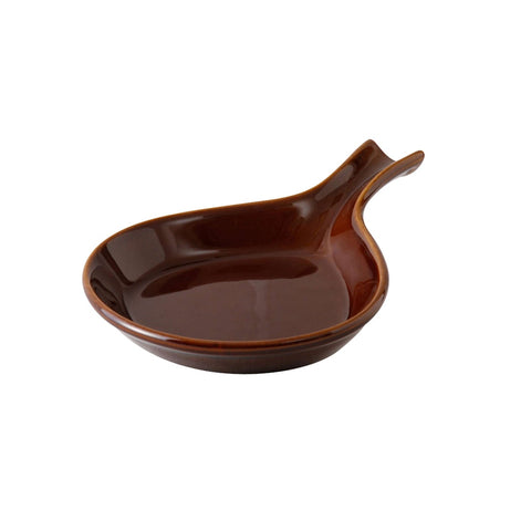 Tuxton China BAP-100 12 oz. Caramel Fry Pan Server