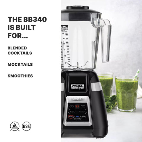 Waring BB340 Blade Series 1 HP Commercial Blender with Touchpad Controls and 99-Second Timer