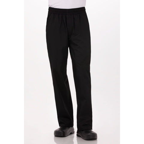 Chef Works BBLWBLKXL Lightweight Baggy Chef Pants - Black, XL