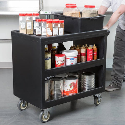 Cambro BC235110 Black Three-Shelf Polyethylene Service Cart