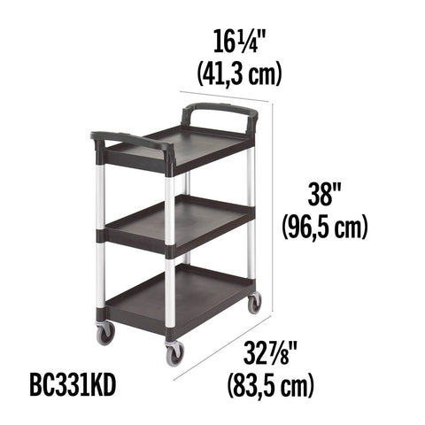 Cambro BC331KDSH110 KD Small Service Cart 2.5 Gallon Black Silverware Holder