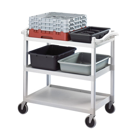 Cambro BC340KD110 Black 3-Shelf KD Large Utility Cart