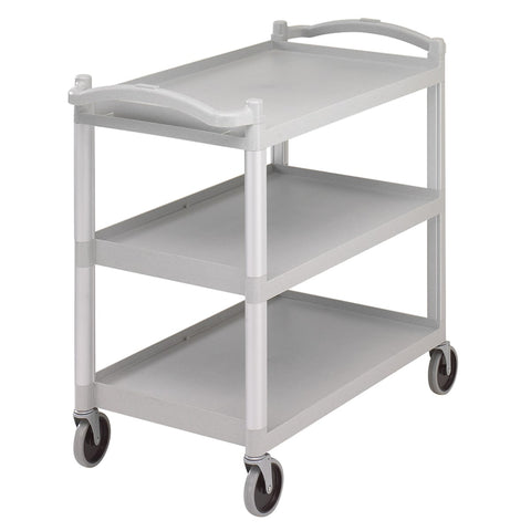 Cambro BC340KD480 3-Shelf Knockdown Polypropylene Utility Cart, 400 lb Capacity, Speckled Gray