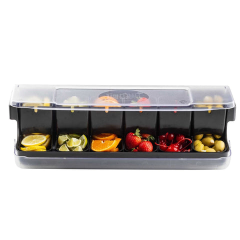 TableCraft Products BCD6000BK First In, First Out Garnish Station Bar Condiment Holder