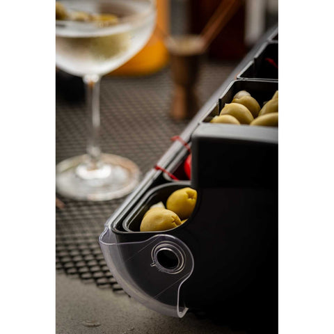 TableCraft Products BCD6000BK First In, First Out Garnish Station Bar Condiment Holder