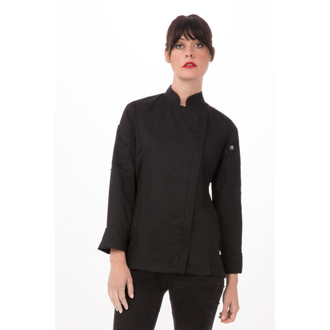 Chef Works BCWLZ005BLU2XL Hartford Women's Chef Coat, Blue, 2XL