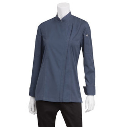 Chef Works BCWLZ005BLUS Hartford Women's Single-Breasted Chef Coat