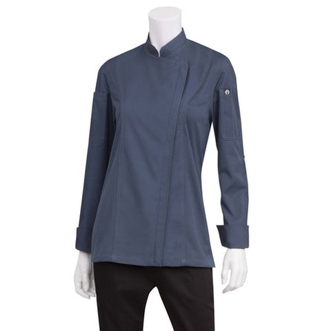 Chef Works BCWLZ005BLUXL Women's Hartford Chef Coat - Blue XL