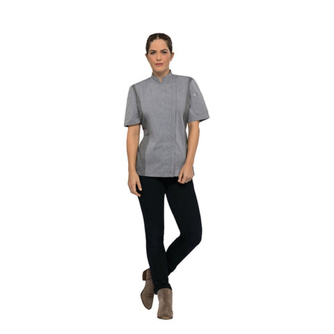 Chef Works BCWSZ006GRYS Women's Single-Breasted Springfield Chef Coat