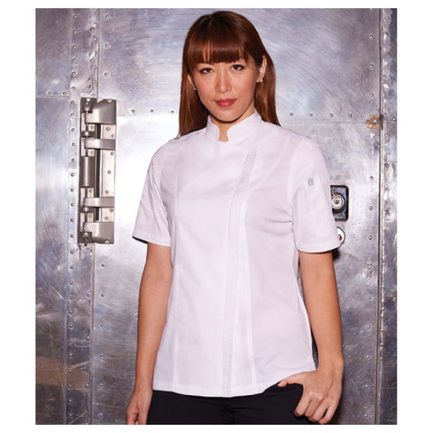 Chef Works BCWSZ006-WHT-2XL Springfield Women's Short-Sleeve Chef Coat, White, 2XL