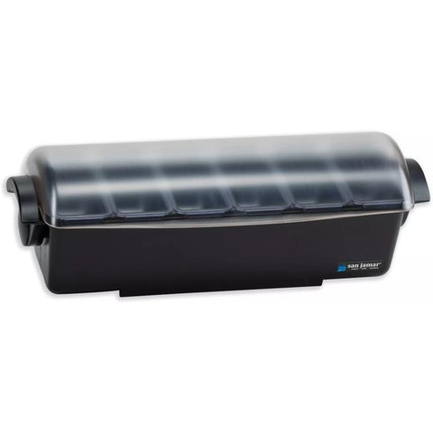 San Jamar BD4006S Dome Garnish Center - 6 Pint, 6 Tray, Black