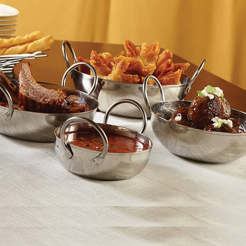 American Metalcraft BD45 16 oz. Stainless Steel Balti Dish
