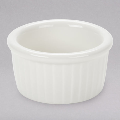 Tuxton China BEX-0252 2.5 oz. Eggshell Fluted China Ramekin