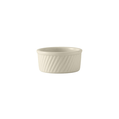 Tuxton China BEX-0804 8 oz. Eggshell Swirl Vitrified China Souffle Ramekin
